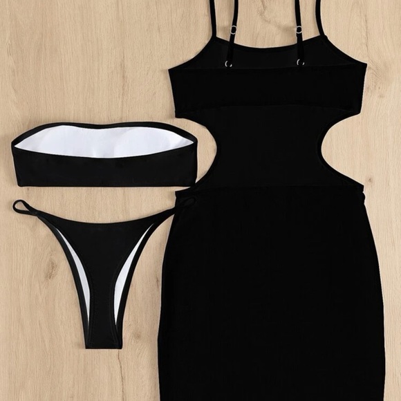 3 piece black swimwear set. Size Small. Brand new!! - Picture 4 of 9